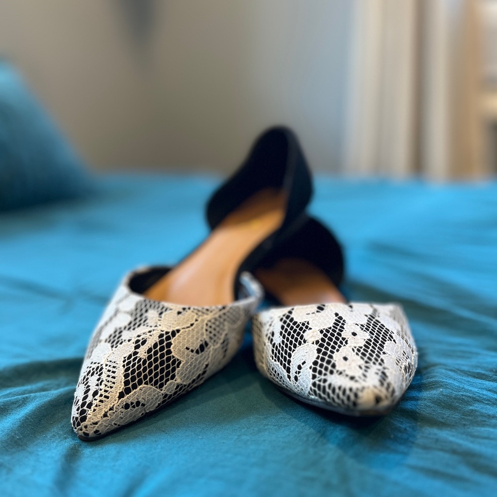 Black and White Lace Dress Shoes